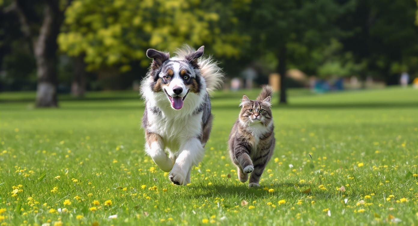 Aktive Hunde und Katzen beim Sport